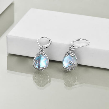 Filigree Teardrop Drop Dangle Earrings Leverback Earrings as Gifts for Women-Jewearrings