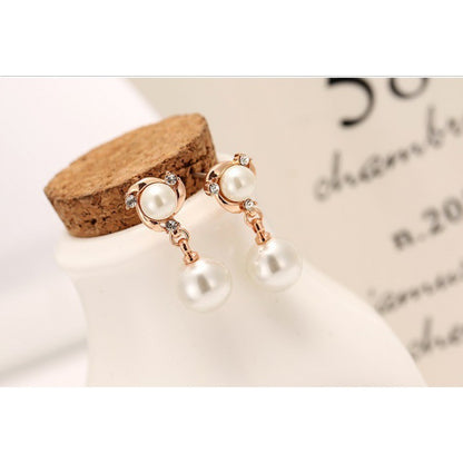 Korean Fashion Pearl Stud Earrings-Jewearrings