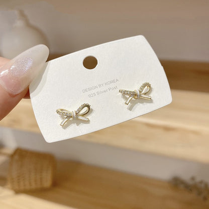 Silver Stud Delicate Petite Butterfly Stud Earrings-Jewearrings