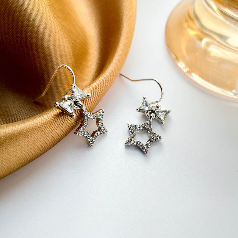 Star Earrings Sweet Fashion Personality Bow-Jewearrings