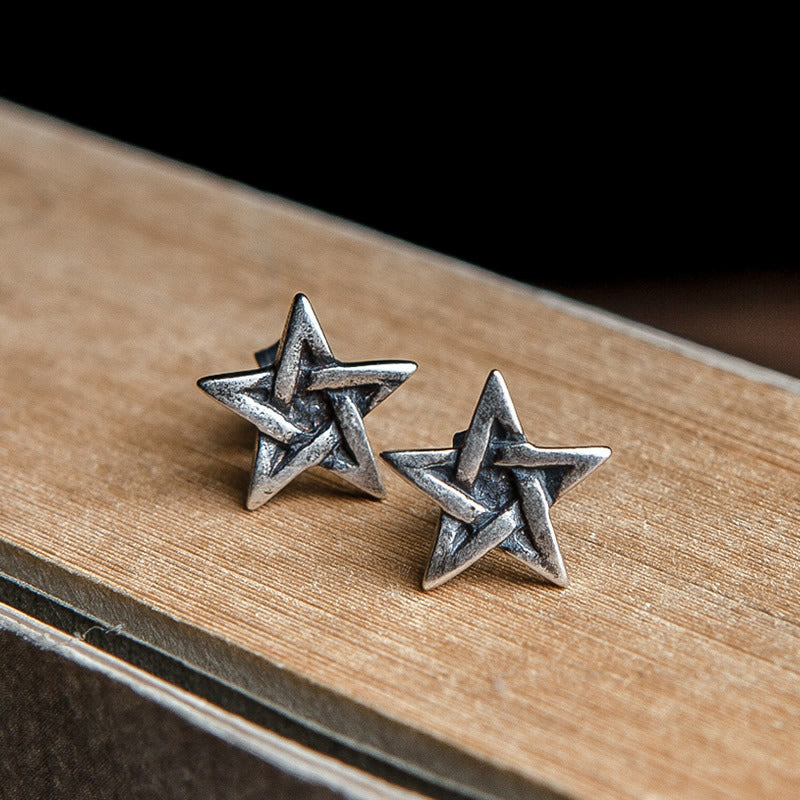 S925 Sterling Silver Five-point Star Earrings-Jewearrings