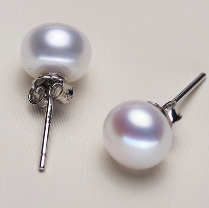 S925 Pure Silver Freshwater Pearl Earrings-Jewearrings