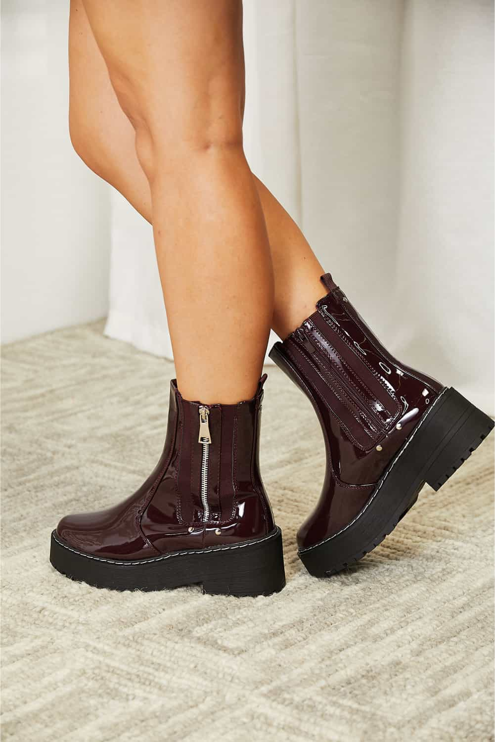 Forever Link Side Zip Platform Boots-Jewearrings