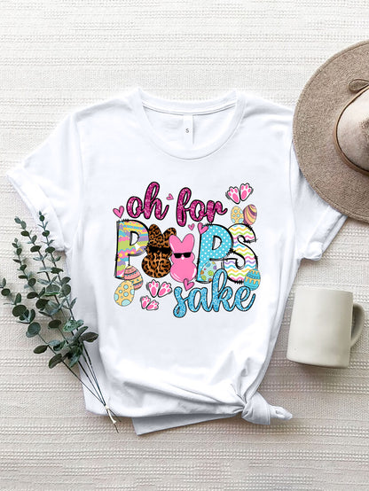 OH FOR PEEPS SAKE Round Neck T-Shirt-Jewearrings