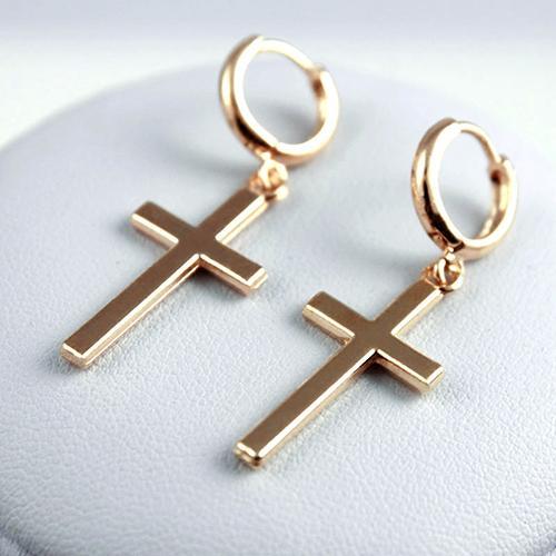 Glossy Cross Earrings-Jewearrings