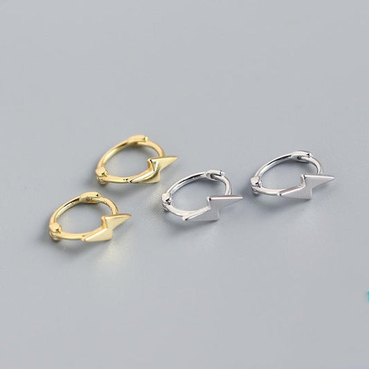 Miniature Lightning Mini Earrings in Sterling Silver-Jewearrings