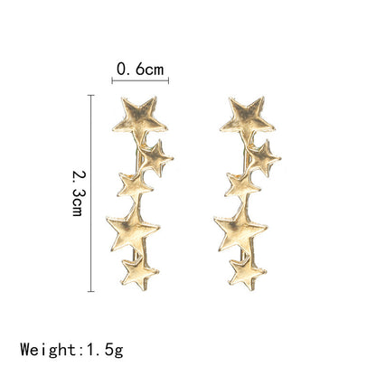 Korean version of the sleek minimalist new star earrings beautiful creative ear bone clip ear studs-Jewearrings