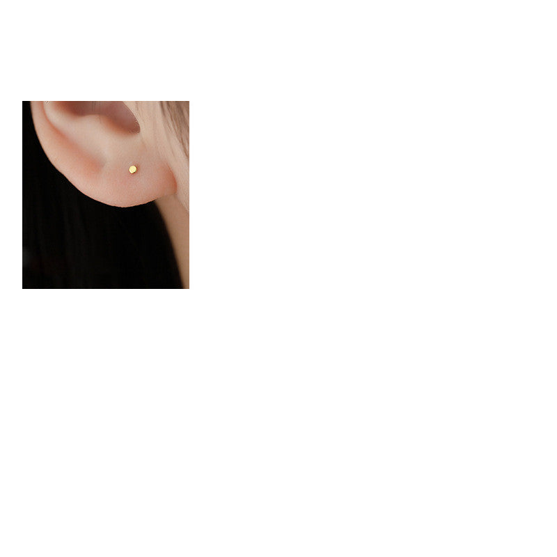 Men's And Women's Simple S925 Sterling Silver Round Stud Earrings-Jewearrings