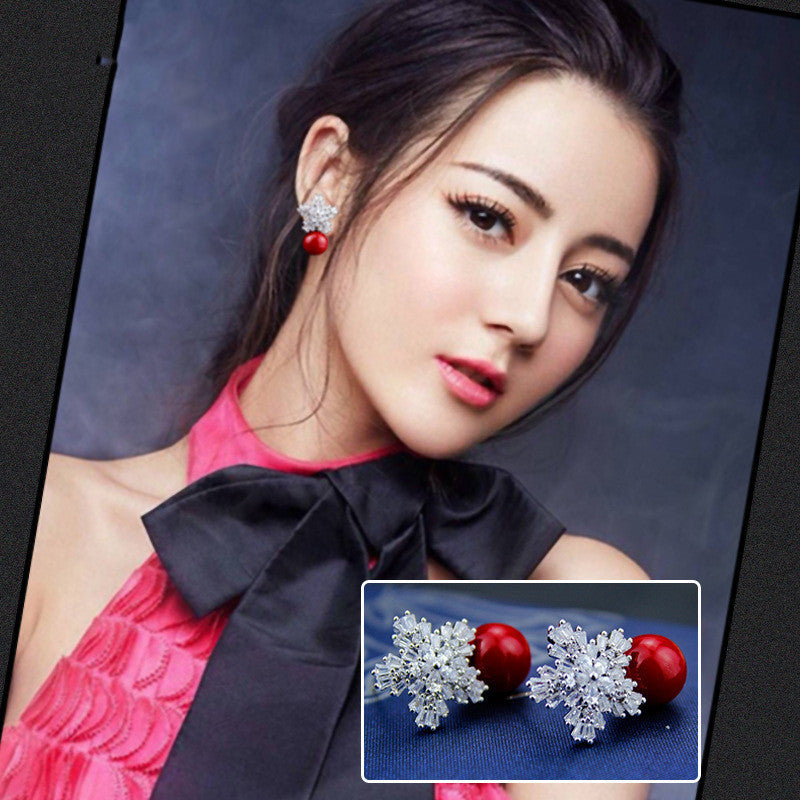 Snow pearl earrings-Jewearrings