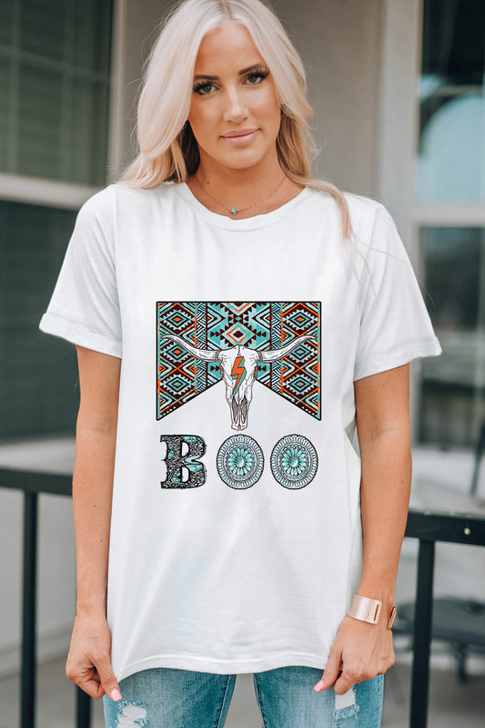 BOO Bull Graphic Short Sleeve T-Shirt-Jewearrings