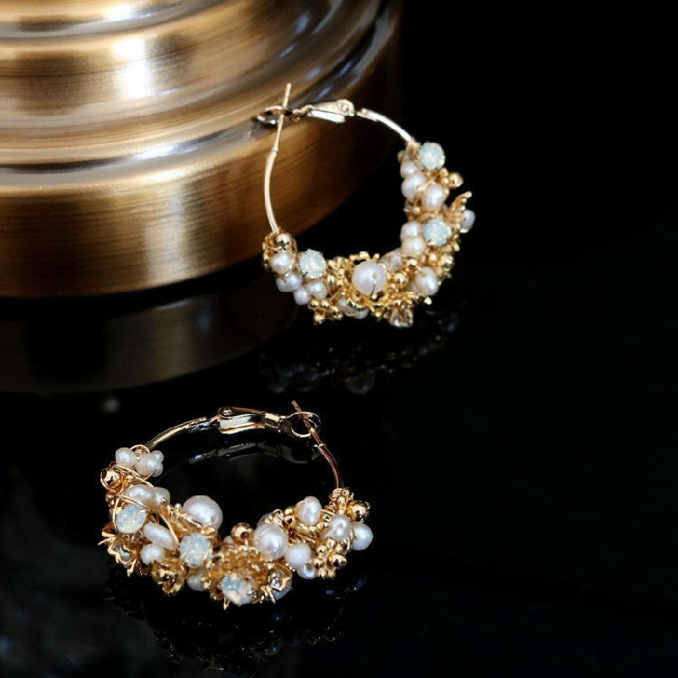 Water Pearl Temperament Girl Earrings-Jewearrings