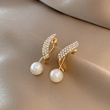 S925 Silver Needle Design Sense French Pearl Earrings Women-Jewearrings