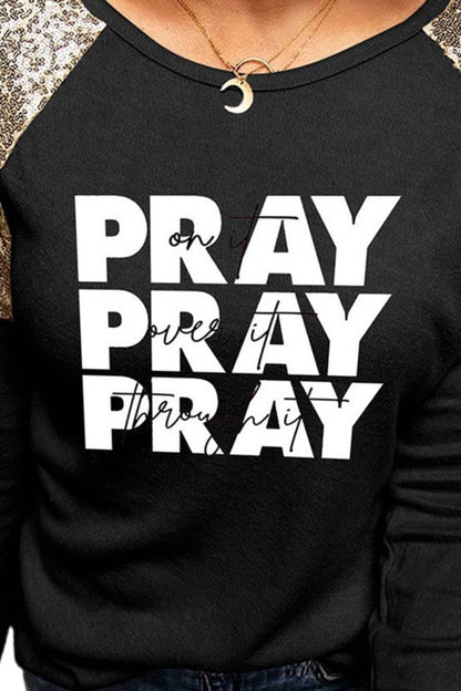 PRAY Graphic Sequin T-Shirt-Jewearrings