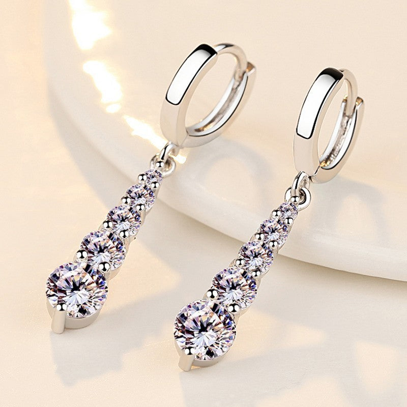 Fashion Silver-plated Earrings Drop Diamonds-Jewearrings