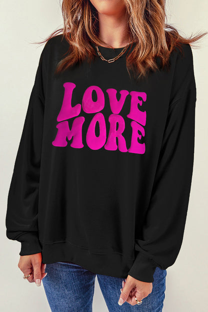 LOVE MORE Round Neck Sweatshirt-Jewearrings