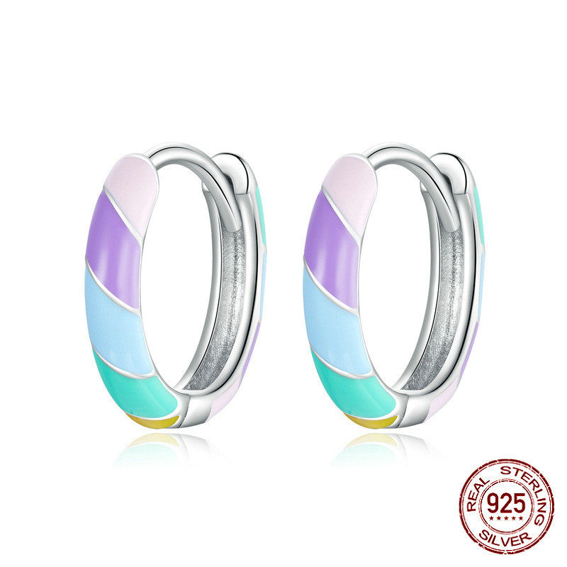 S925 Sterling Silver Rainbow Earrings Women-Jewearrings