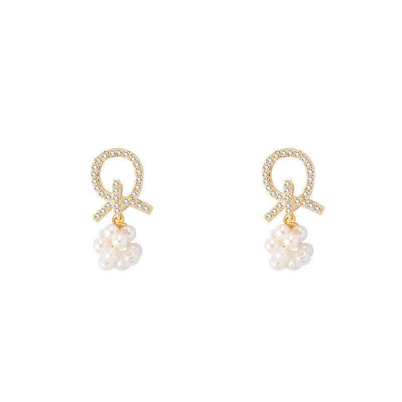 Silver Needle Small Fragrance Pearl Stud Earrings-Jewearrings