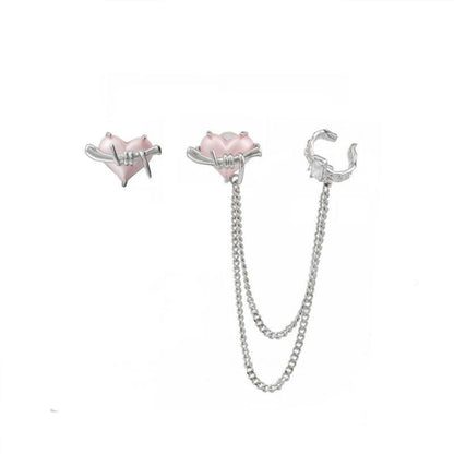 Love Star Balloon Earrings Asymmetric Ear Clip-Jewearrings