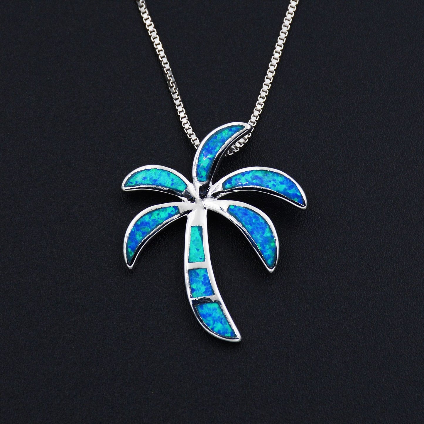 Coconut Tree Opal Necklace Earrings Set With Chain Factory Wholesale-Jewearrings