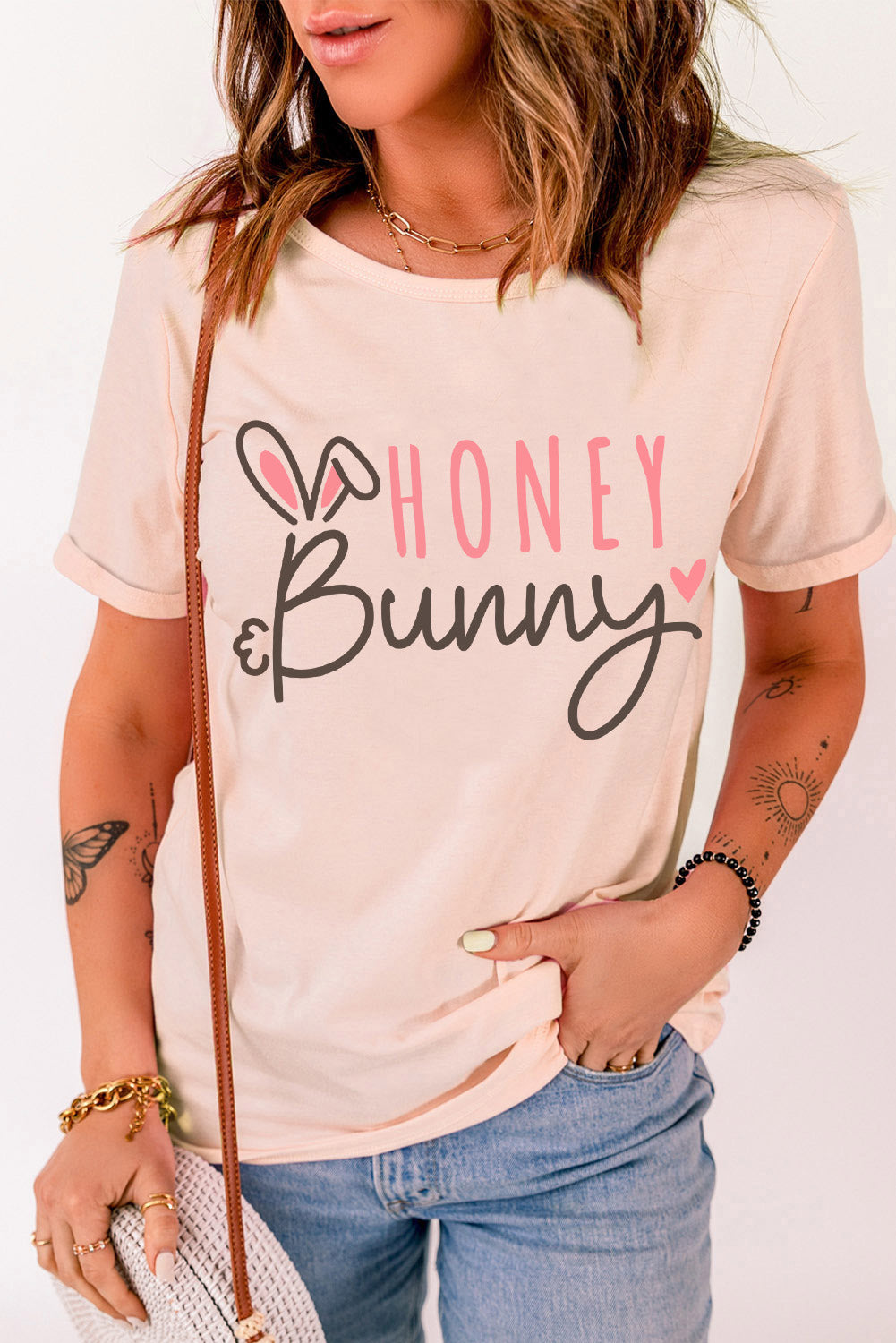 HONEY BUNNY Graphic Easter Tee-Jewearrings