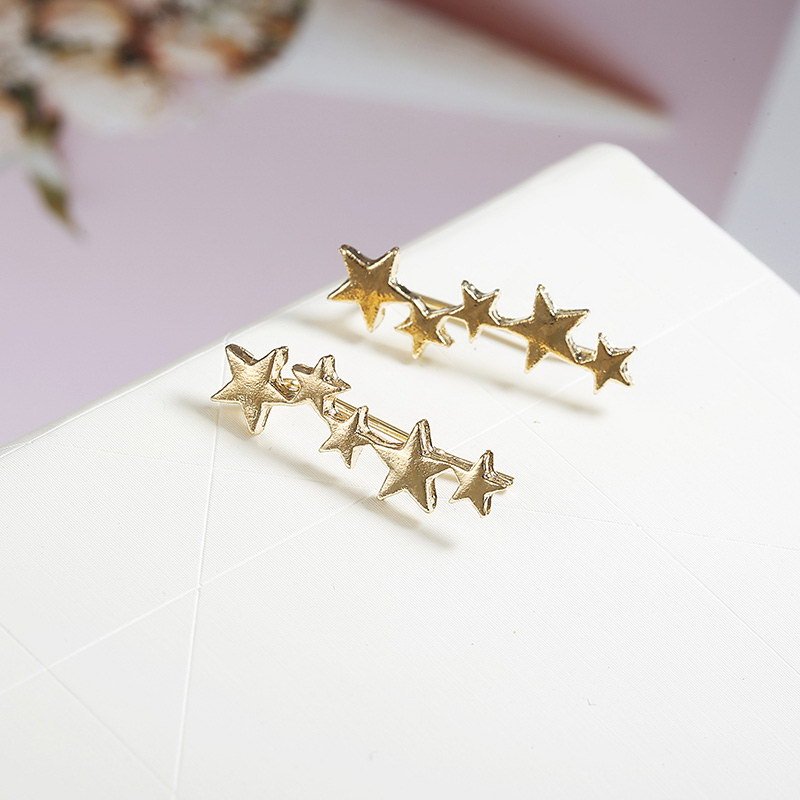 Exquisite creative five-pointed star ear bone clip earrings for girls accessories-Jewearrings