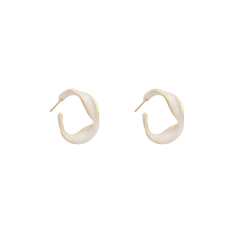 Women's Exaggerated Pearl Hoop Earrings-Jewearrings