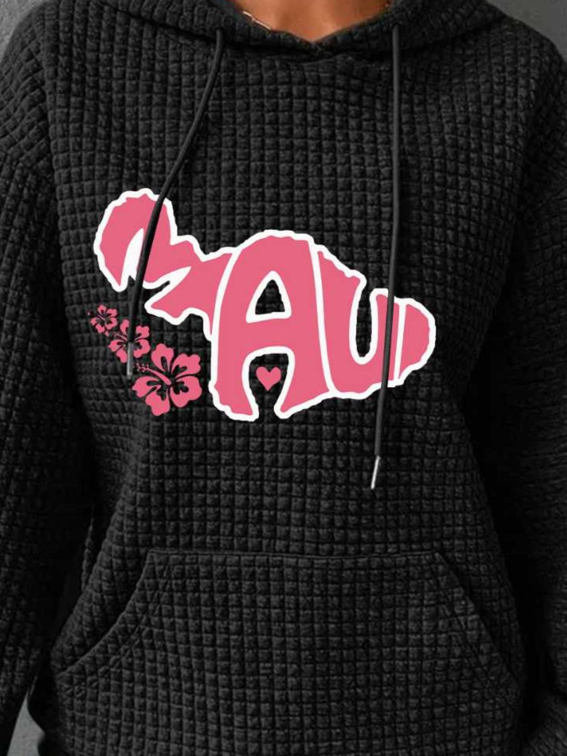 Full Size MAUI Graphic Drawstring Hoodie with Pocket-Jewearrings