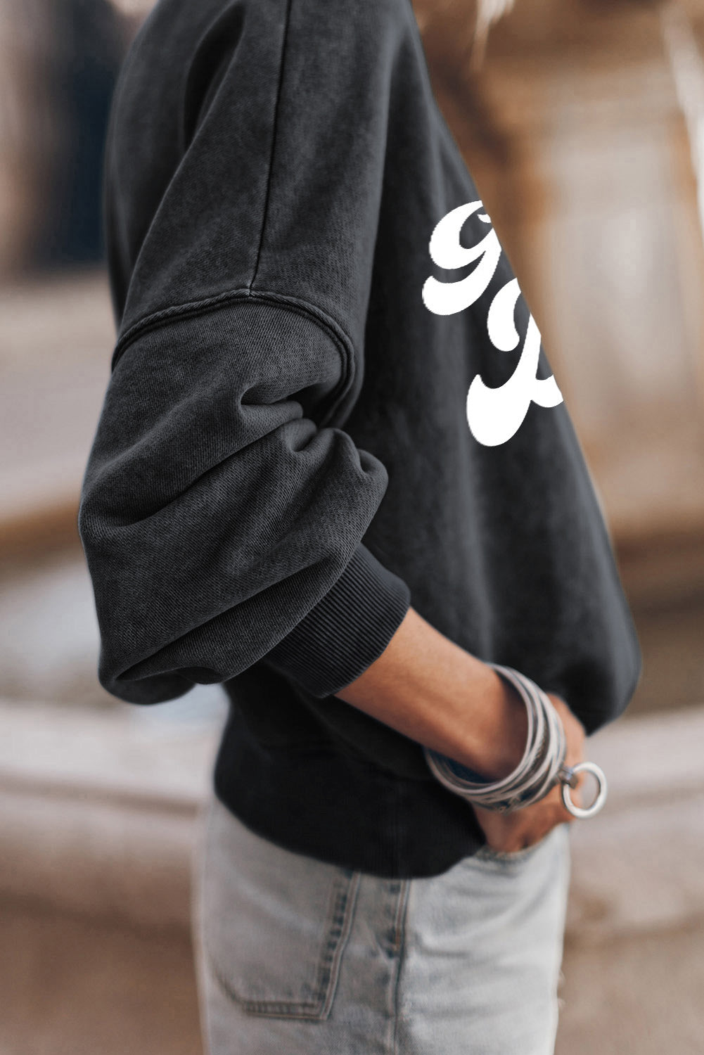 GAME DAY Graphic Drop Shoulder Sweatshirt-Jewearrings