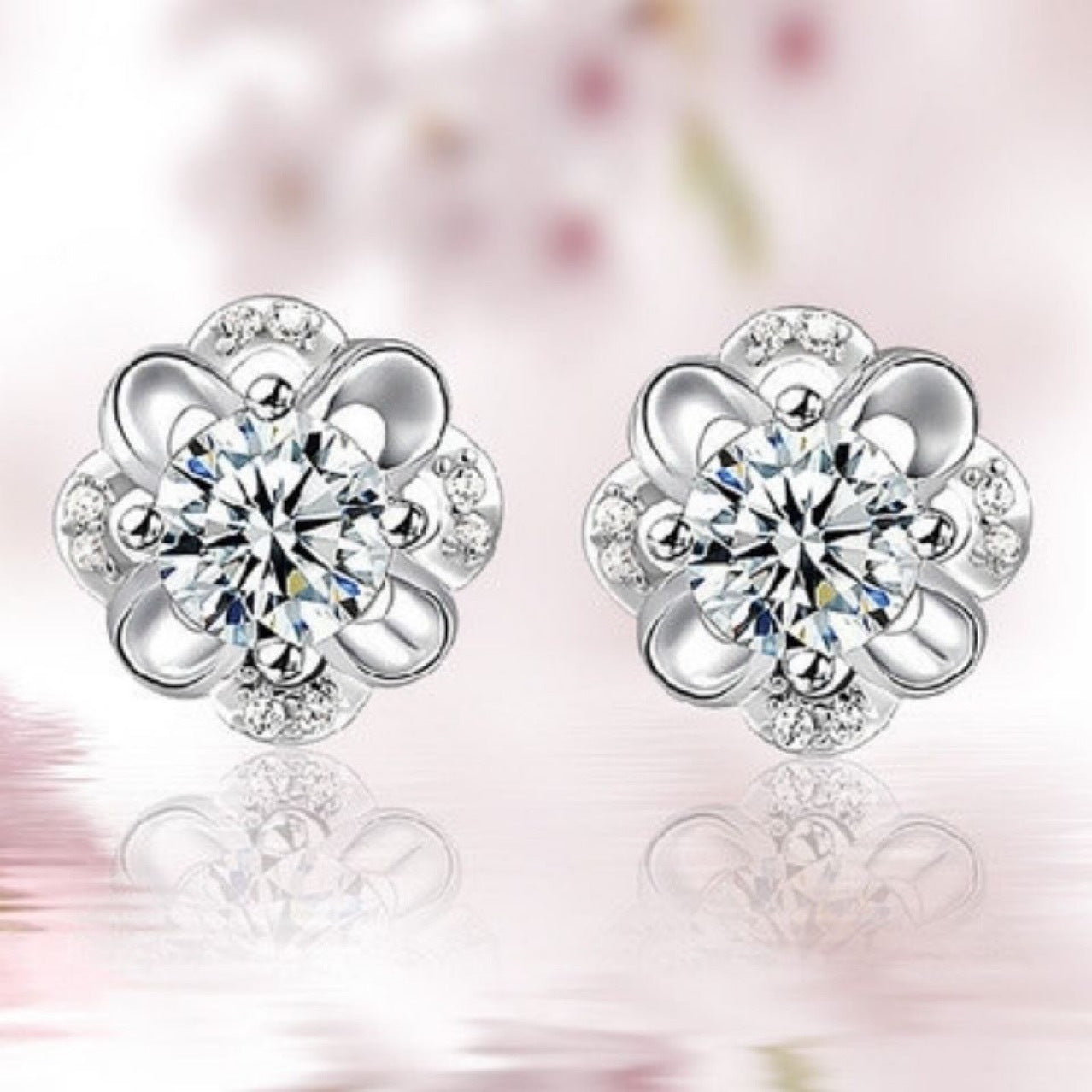 Perfect White Stud Earrings With Diamonds-Jewearrings