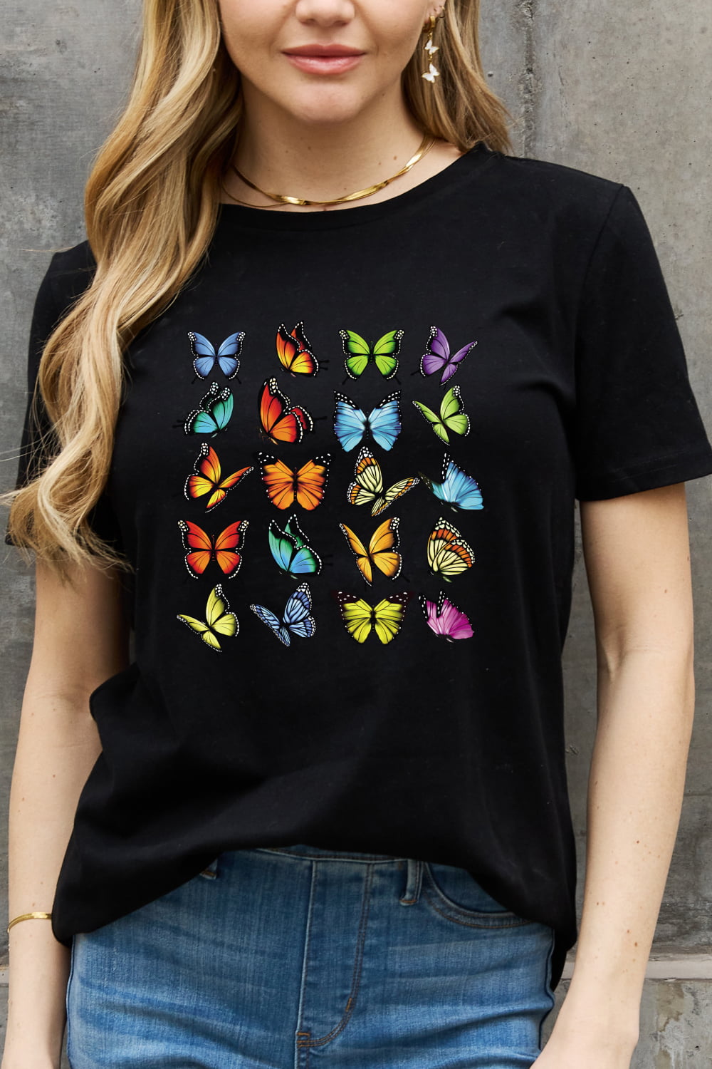 Simply Love Full Size Butterfly Graphic Cotton Tee-Jewearrings