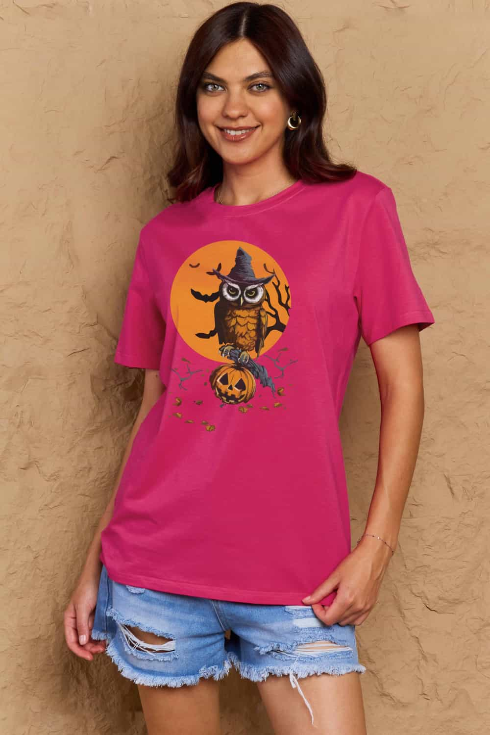 Simply Love Full Size Holloween Theme Graphic Cotton T-Shirt-Jewearrings