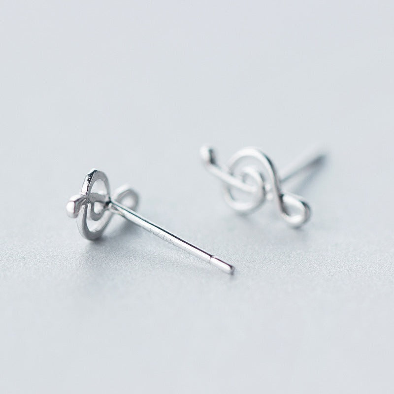 S925 Silver Note Earrings Female Fashion Cute Sweet And Simple-Jewearrings