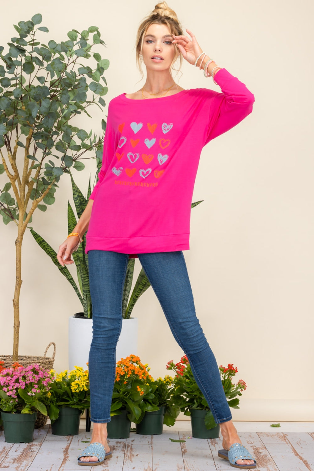 Celeste Full Size Heart Graphic Long Sleeve T-Shirt-Jewearrings