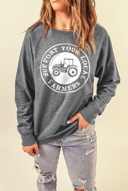 SUPPORT YOUR LOCAL FARMERS Graphic Sweatshirt-Jewearrings