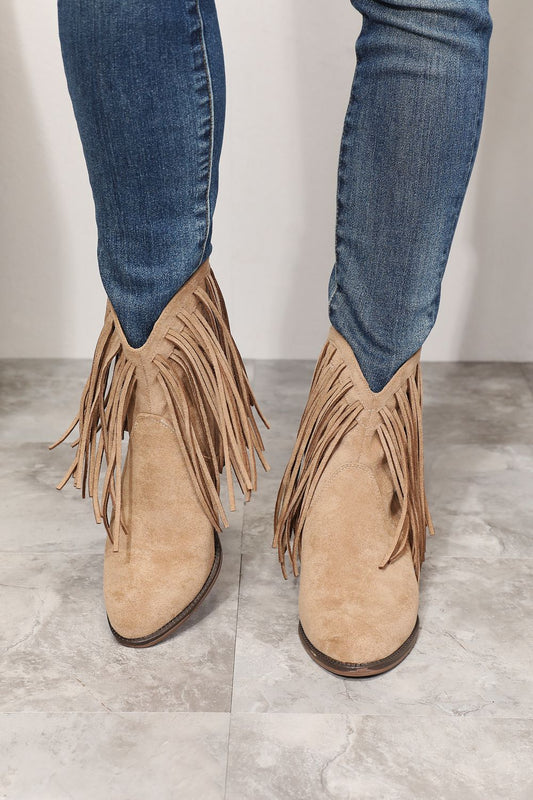 Legend Women's Fringe Cowboy Western Ankle Boots-Jewearrings