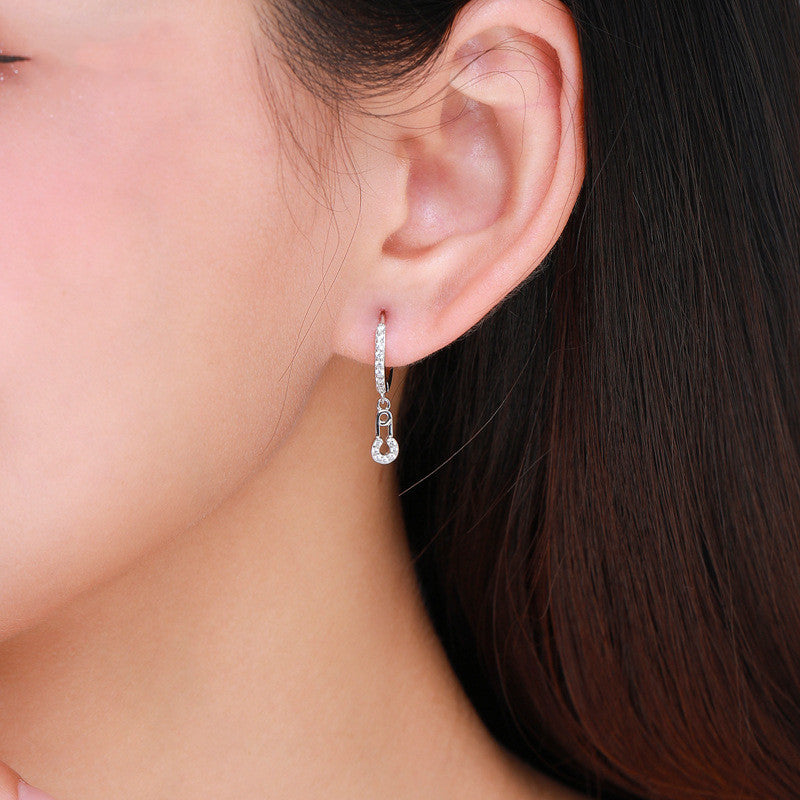 Women's Sterling Silver Simple And Glossy Individual Earrings-Jewearrings