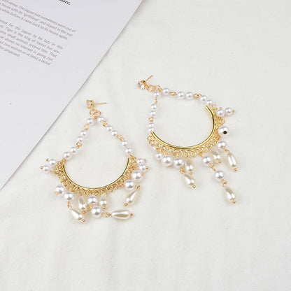 Water drop imitation pearl earrings women-Jewearrings