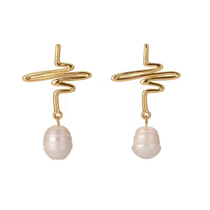 Women's Fashion Shaped Pearl Earrings-Jewearrings