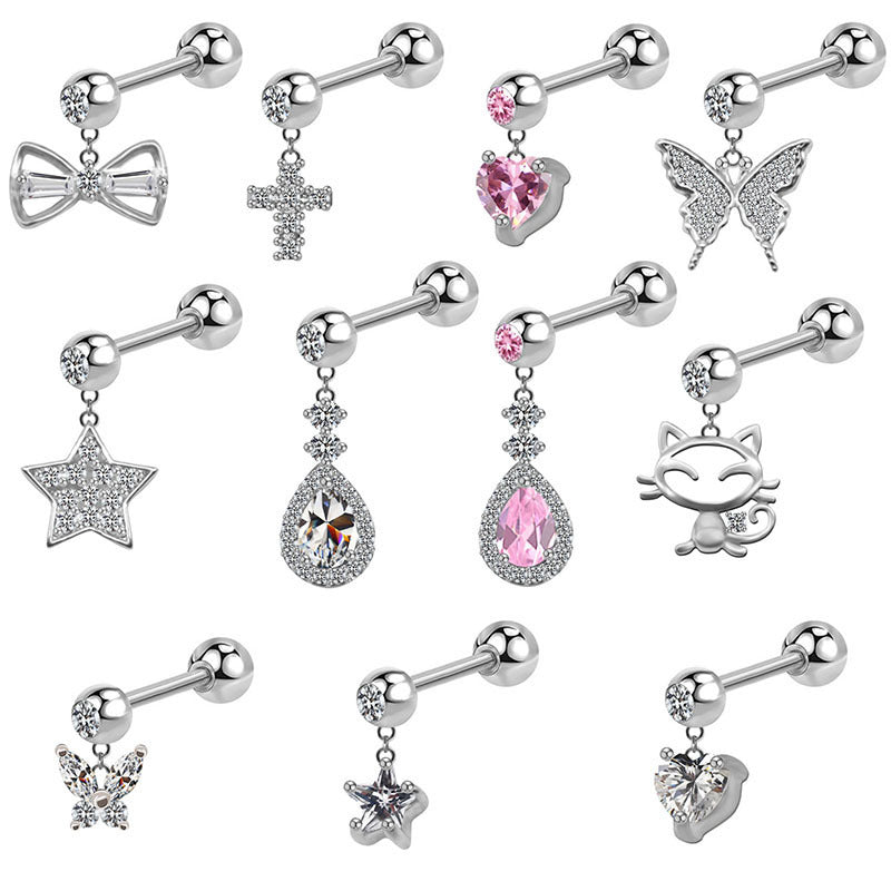 Women's Fashion Teardrop Star Butterfly Cross Earrings-Jewearrings