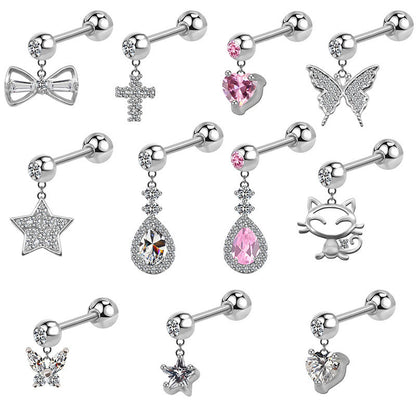 Women's Fashion Teardrop Star Butterfly Cross Earrings-Jewearrings