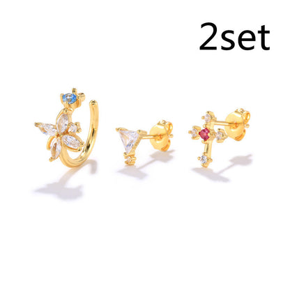 S925 Sterling Silver Fashion Personality Stud Earrings Set-Jewearrings