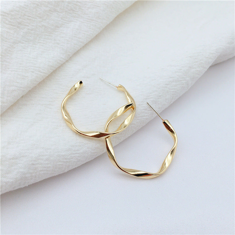 Mosquito Coil Irregular Metal Earrings Circle Ear Clip Without Hole-Jewearrings