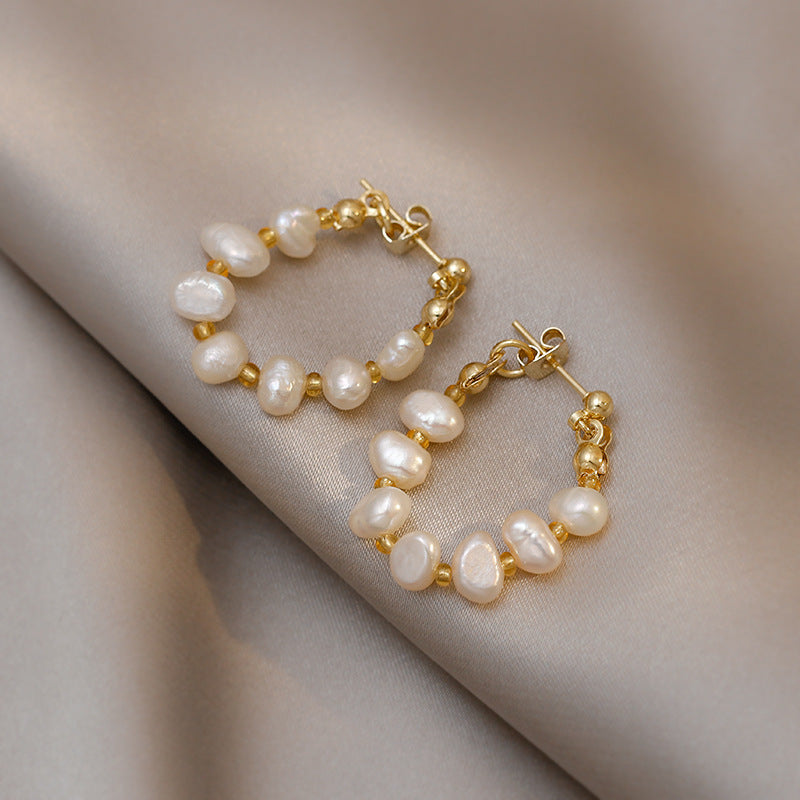 Women Fashion OL Baroque Pearl Earrings-Jewearrings