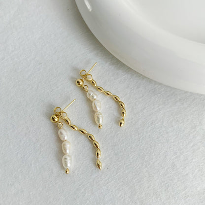 Vintage Elegant Temperament Pearl Earrings-Jewearrings