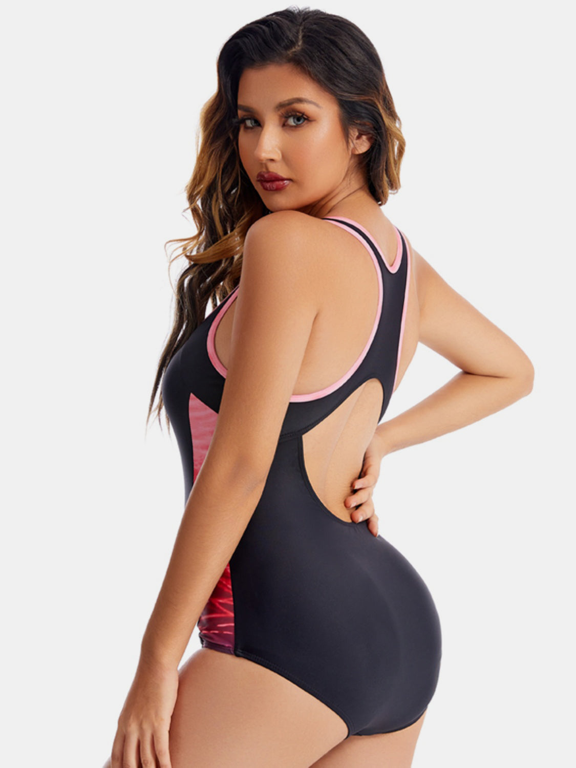 Scoop Neck Wide Strap One-Piece Swimwear-Jewearrings