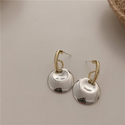 Retro Contrast Hoop Stud Earrings Creative Two-color-Jewearrings