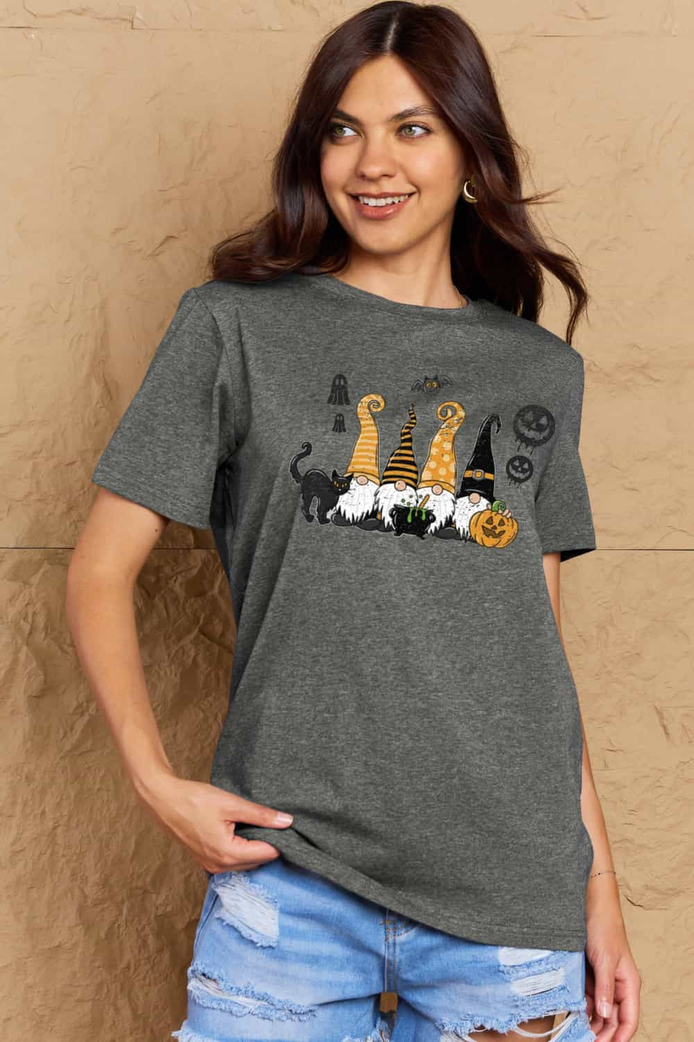 Simply Love Full Size Halloween Theme Graphic Cotton T-Shirt-Jewearrings