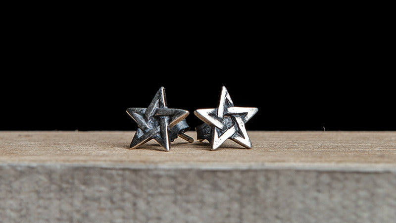 S925 Sterling Silver Five-point Star Earrings-Jewearrings