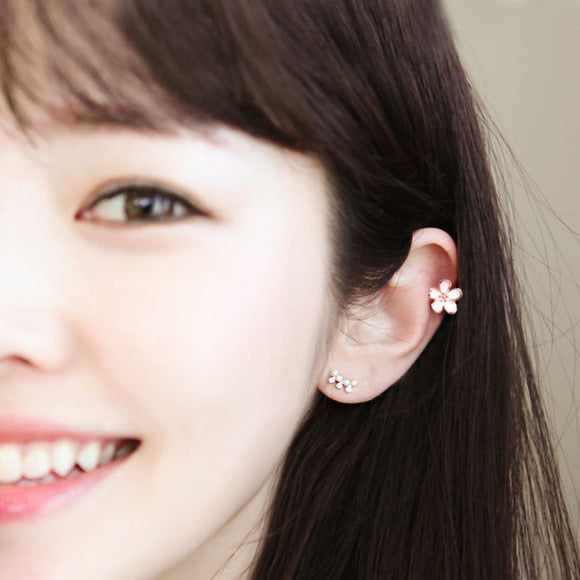 Fashion Simple S925 Sterling Silver Flower Earrings-Jewearrings