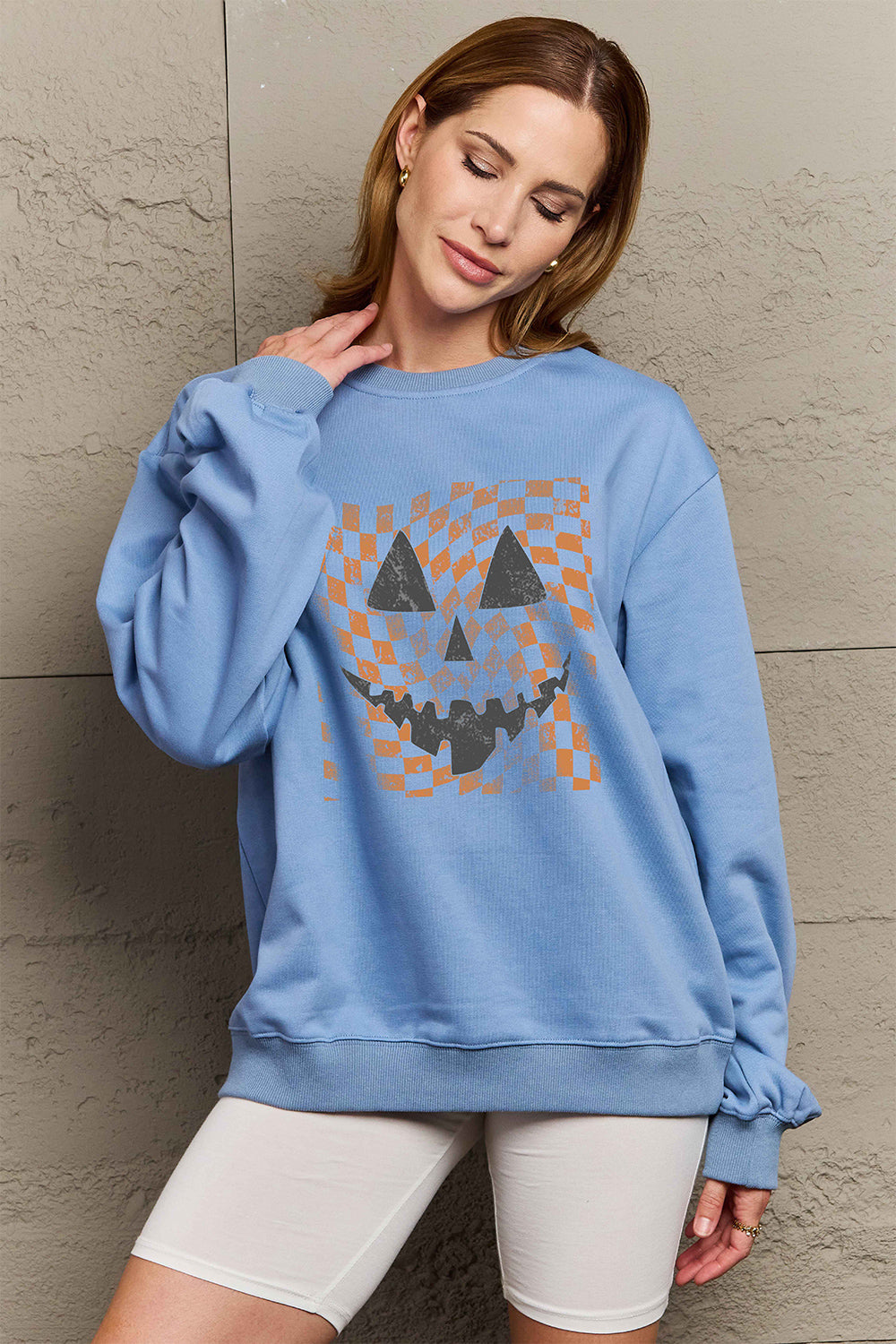 Simply Love Full Size Graphic Dropped Shoulder Sweatshirt-Jewearrings